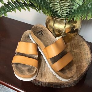 Reef Tan Cork Sole Sandals